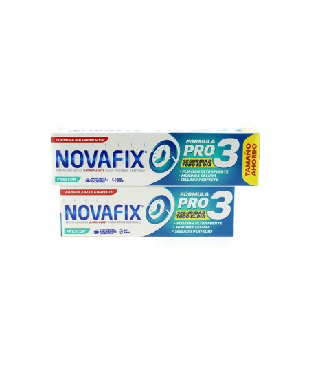 Novafix Fórmula Pro 3 70g + 50g Frescor Tamaño Ahorro