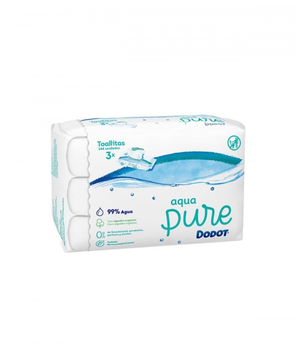 Dodot Aqua Pure Toallitas Humedas Para Bebé 144 Unidades- Farmatros