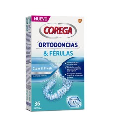 Corega Ortodoncias Ferulas 36 Tabletas Limpiadoras